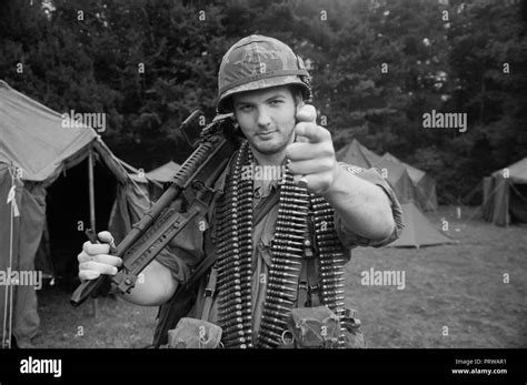 US M60 Gunner Vietnam (Reenactor Stock Photo - Alamy