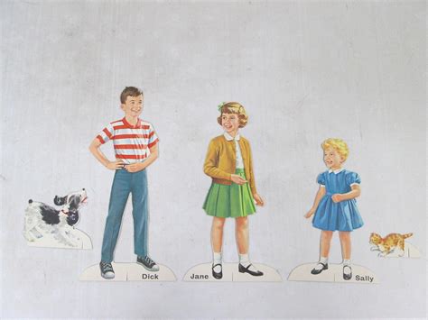 1963, Dick, Jane & Sally Cutouts, Scott, Foresman & Company, Nice! | #1901484488