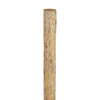 4 in. x 4 in. x 7 ft. Pressure-Treated Wood Round Fence Post-P0400754 ...