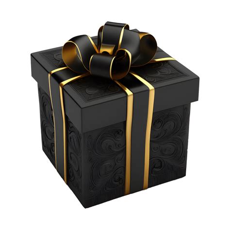 black gift box with gold ribbon wrap. elegant and luxurious. celebration elements. for christmas ...