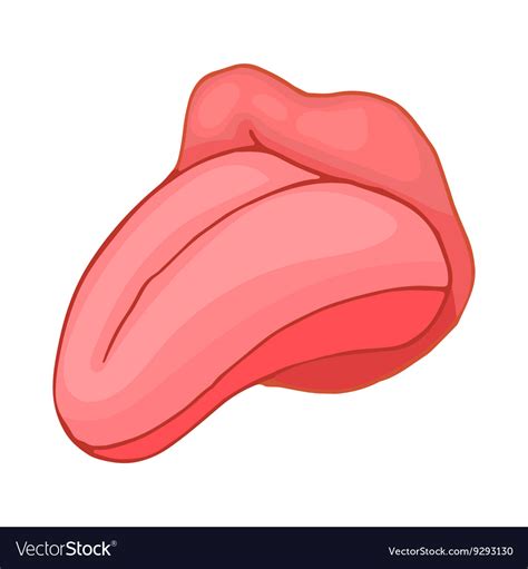 Human tongue icon cartoon style Royalty Free Vector Image