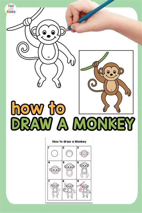 How To Draw Monkey Easy Drawing Monkey For Children Step By Step Stock Illustration Download ...