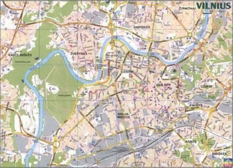 Map of Vilnius, Lithuania