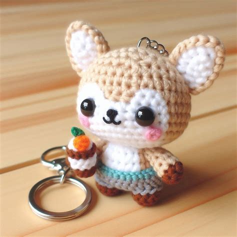 Keychain Amigurumi Crochet Fox - Crafts Ideas