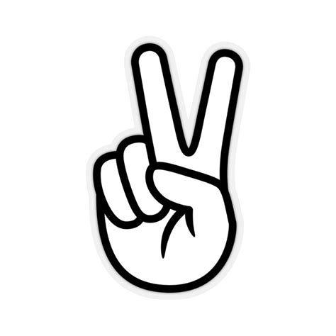 Hand Peace Sign Sticker, V Sign Hand Gesture Sticker, Hand Victory Sign Sticker, Transparent - Etsy