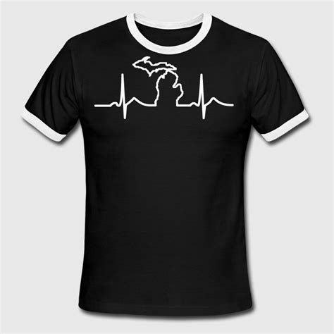 Michigan Heart Beat Clothing Apparel Shirts Men's Premium T-Shirt ...