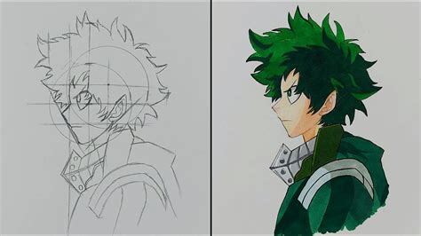 How To Draw Anime Character In Side View | Izuku Midoriya | ss_art1 - YouTube