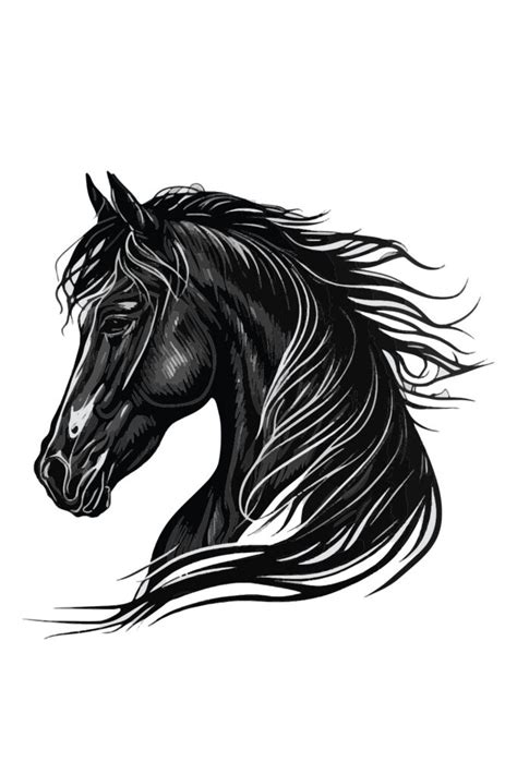 Black and white Horse logo Illustration - MasterBundles