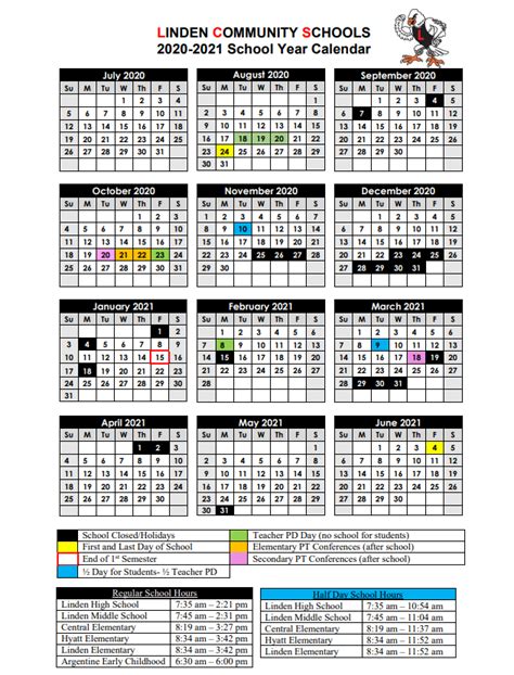 Linden Elementary School Calendar 2022 - Schoolcalendars.net