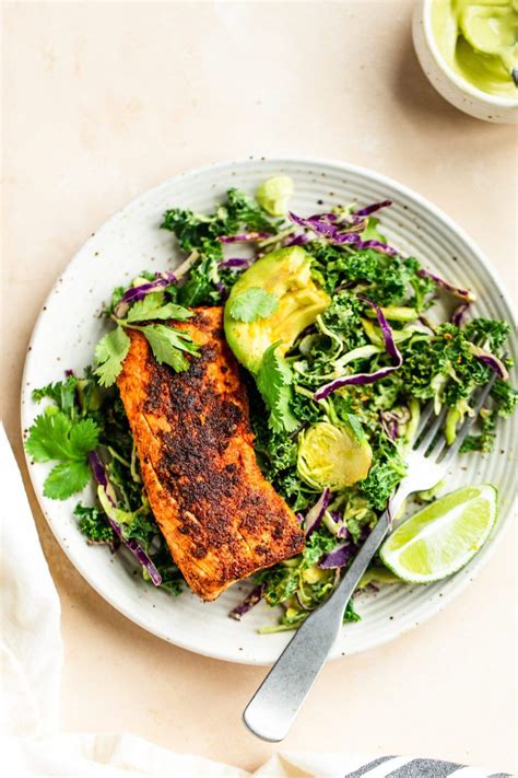 Blackened Mahi Mahi Salad with Avocado Cilantro Dressing - NattEats | Recipe | Healthy dinner ...