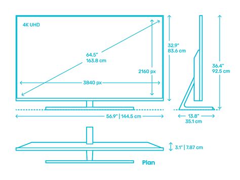 TCL 8-Series Roku Smart TV (65”) Dimensions & Drawings | Dimensions.Guide