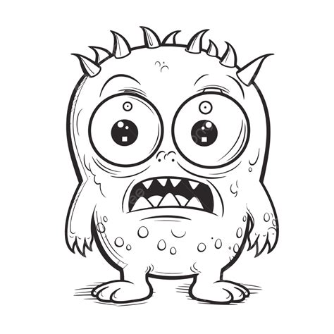 Cute Monster For Coloring Page Outline Sketch Drawing Vector, Creepy ...