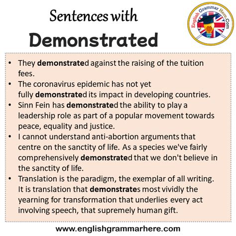 Sentences with Demonstrated, Demonstrated in a Sentence in English ...