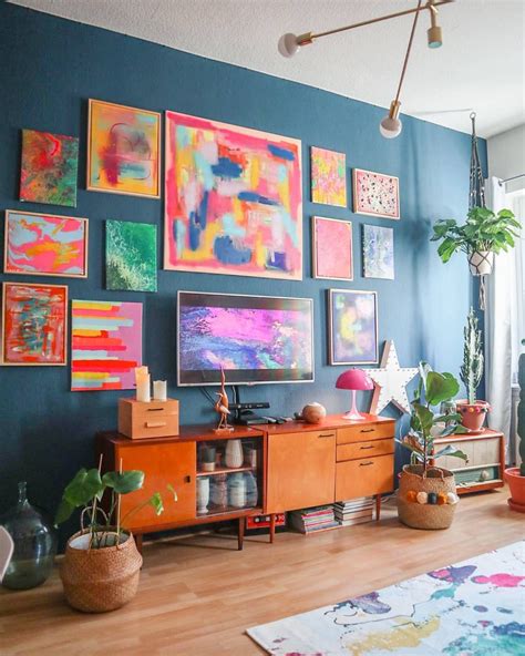 Modern Boho Art, Bohemian Wall Art, Eclectic Modern, Eclectic Decor, Living Room Wall Color ...