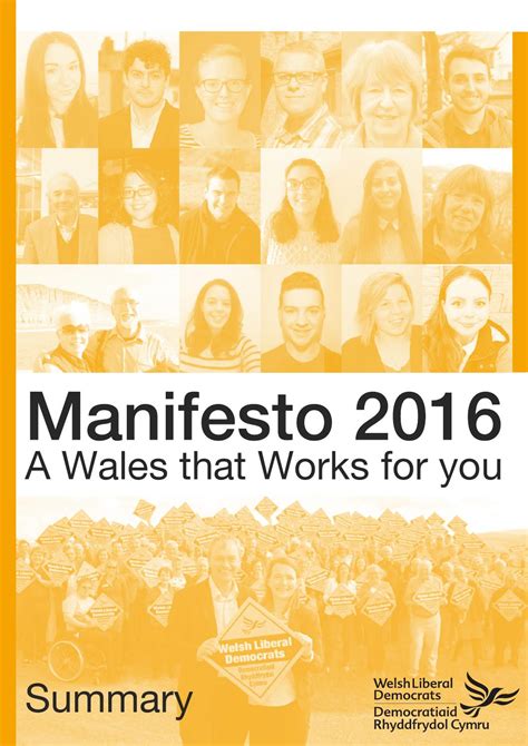 A Wales that works for you - Summary Manifesto by Welsh Liberal ...