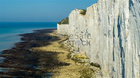 Drone Safe Stock | Beachy Head cliffs closeup | East Sussex