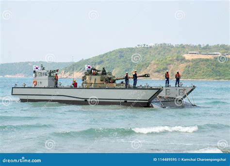 Landing Craft Mechanized or LCM of South Korea Carries Light Tank To ...