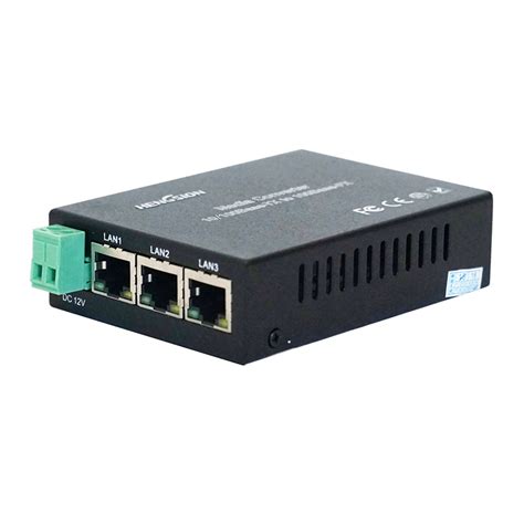 Unmanaged 3 Fast Ethernet Ports Network Switch with 2 Fiber - Optic Switch and Fiber Optical ...