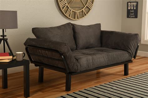 Spacely Futon Daybed/Lounger with Mattress Suede Gray by Kodiak