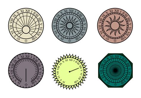 Set of sun dial that you can use for your project | Vector free, Vector ...