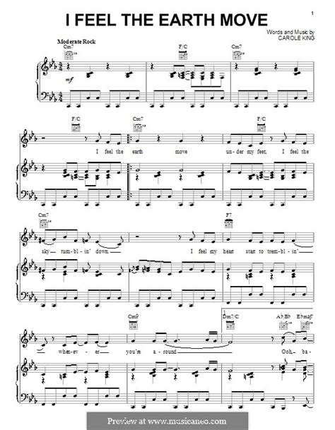 I Feel the Earth Move by C. King - sheet music on MusicaNeo