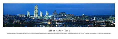 Albany Panoramic Night Skyline Poster Photos Skyline Photography