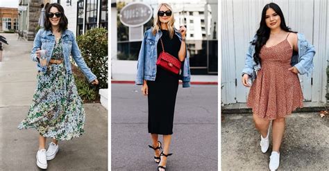 14 Outfits That Will Inspire You To Wear Your Denim Jacket With Dresses ...