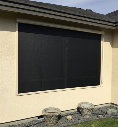 Black Solar Track Window Shade - Northwest Shade Co