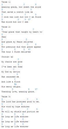 Amazing Grace (My Chains Are Gone) chords: one of my favorites ...