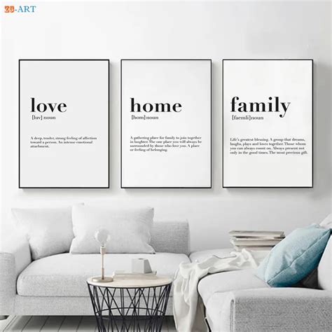 Minimalist Home Poster Print Love Family Nordic Wall Art For Living ...