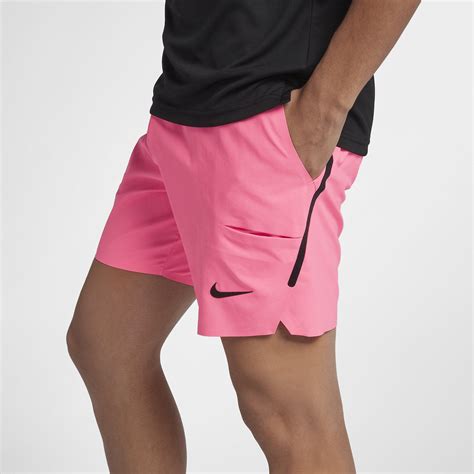 Nike Mens Court Flex Ace 7 Inch Shorts - Sunset Pulse/Black - Tennisnuts.com