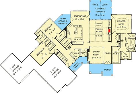 Craftsman Ranch Home Plan with 3-Car Garage - 360008DK | Architectural Designs - House Plans