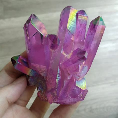 RARE Rainbow Titanium Aura Crystal Cluster Rainbow Quartz Cluster Crystal Reiki Healing and ...