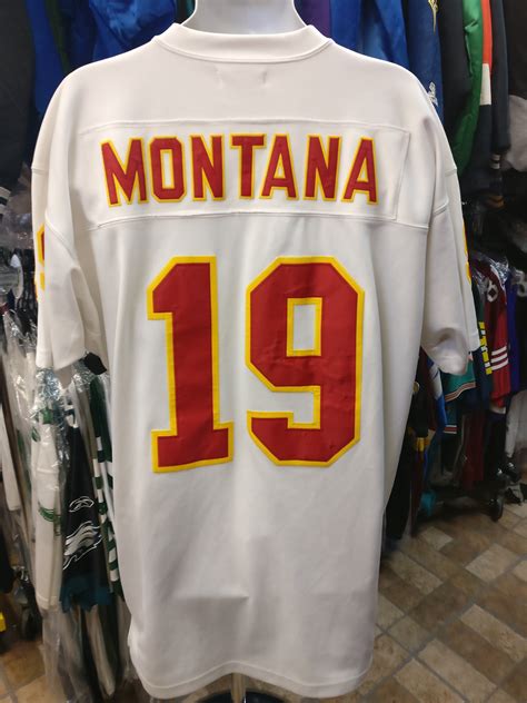 Vtg'94 #19 JOE MONTANA Kansas City Chiefs NFL Mitchell & Ness Jersey54 ...