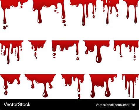 Red dripping blood flowing paint splatter Vector Image