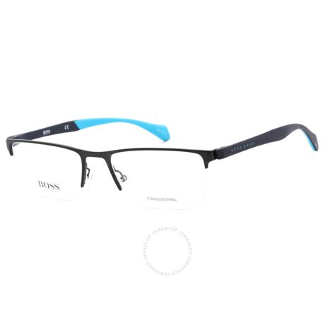 Hugo Boss Unisex Blue Rectangular Eyeglass Frames BOSS10800FLL56 716736178578 - Eyeglasses ...