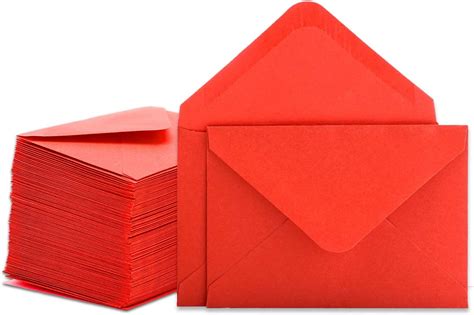 Gift Card Envelopes - 100-Count Mini Envelopes, Red Paper Business Card Envelopes, Bulk Tiny ...