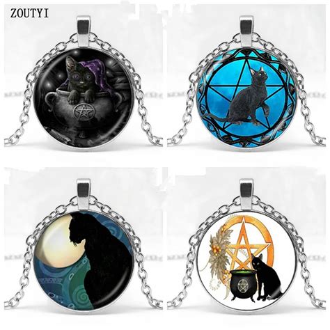 2018/Wicca Cat Necklace Pentagram Pendant Pentagram Jewelry Kitten Animal Witch Jewelry ...