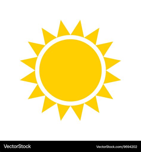 Yellow sun icon Royalty Free Vector Image - VectorStock