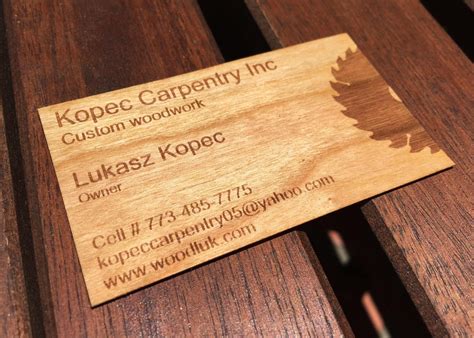 Wood Business Cards with Bleed Engraving/Business Cards with