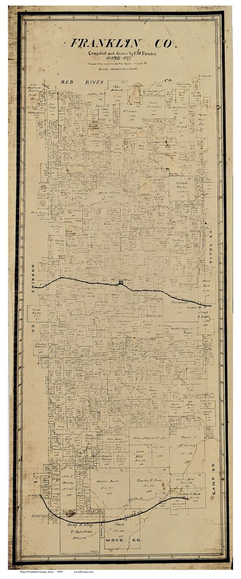 Franklin County Texas 1899 - Old Map Reprint - OLD MAPS