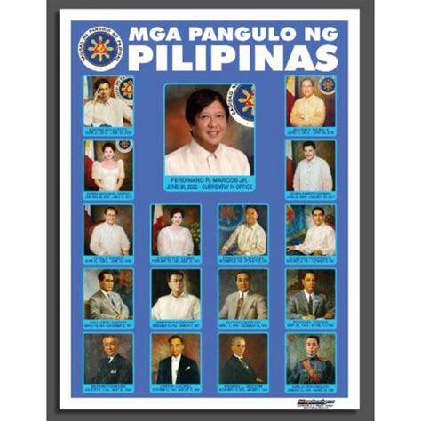 MGA PANGULO NG PILIPINAS EDUCATIONAL POSTER TARPAULIN FOR KIDS SMALL 40X60CM | Shopee Philippines