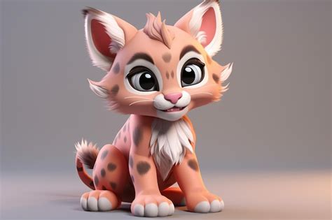 Premium AI Image | 3D Cartoon of Cute Lynx Character