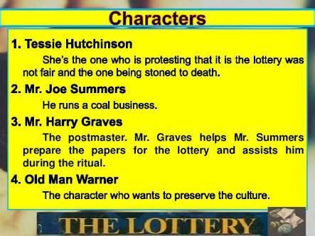 Characters Of The Story The Lottery By Shirley Jackson - Story Guest