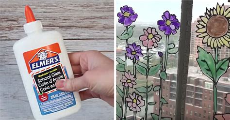 How To Make Faux Stained Glass With… Elmer’s Glue? | Glass glue, Faux stained glass, Painting on ...