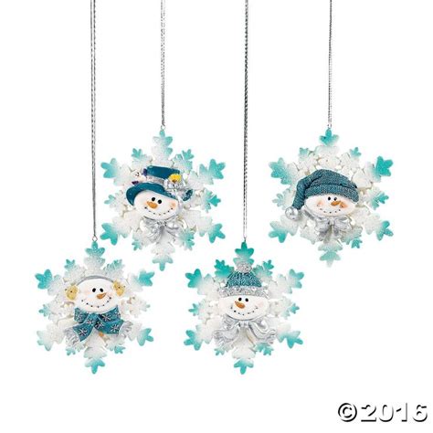 Glitter Snowman Snowflake Christmas Ornaments. Make your tree shimmer ...