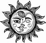 Sun And Moon Adult Coloring Page  Etsy sketch template