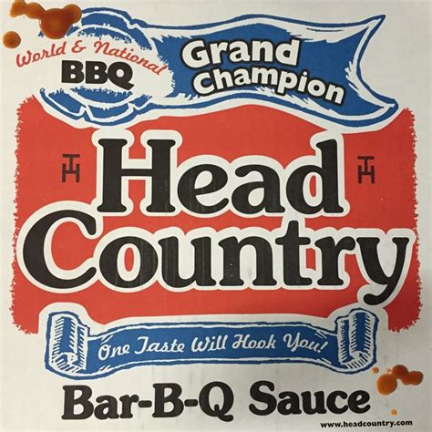 a sign for the head country bar - b - q sauce