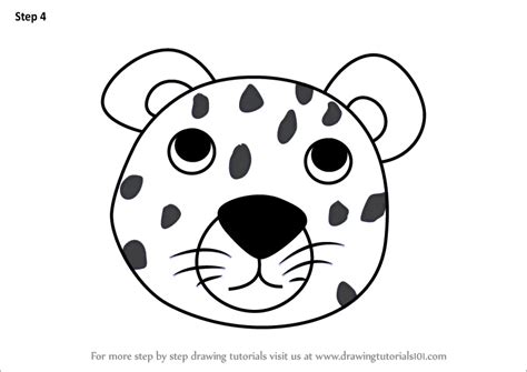 How to Draw a Leopard Face for Kids (Animal Faces for Kids) Step by Step | DrawingTutorials101.com