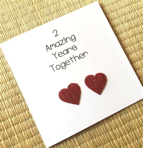 2nd Wedding Anniversary Card Cotton Anniversary Him Her Husband Wife Handmade